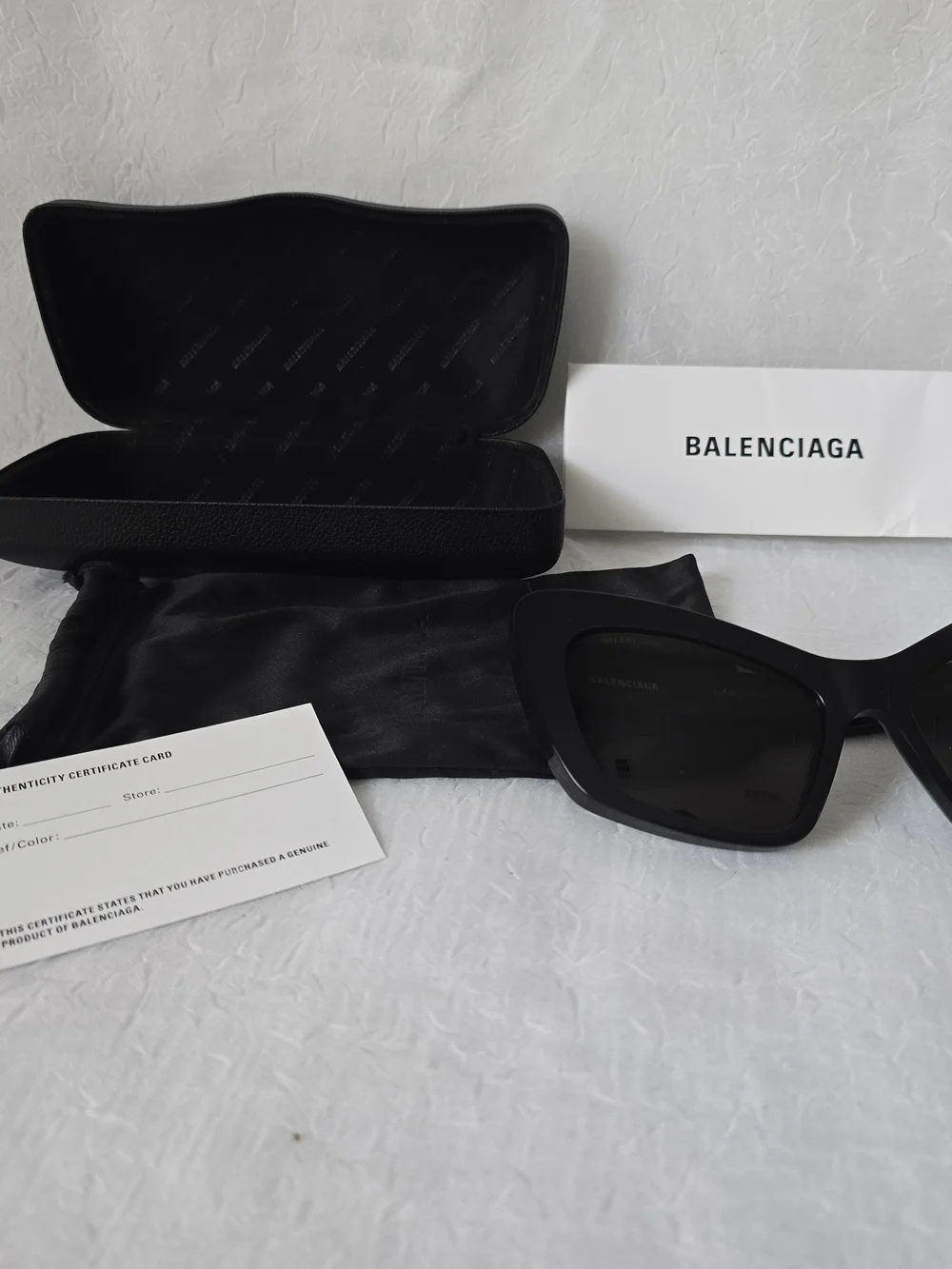 Balenciaga Women's Black Cat-Eye Sunglasses